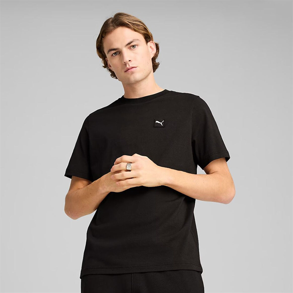 Puma Ess ELEVATED Tee Erkek Siyah Spor Tişört - 690893 01