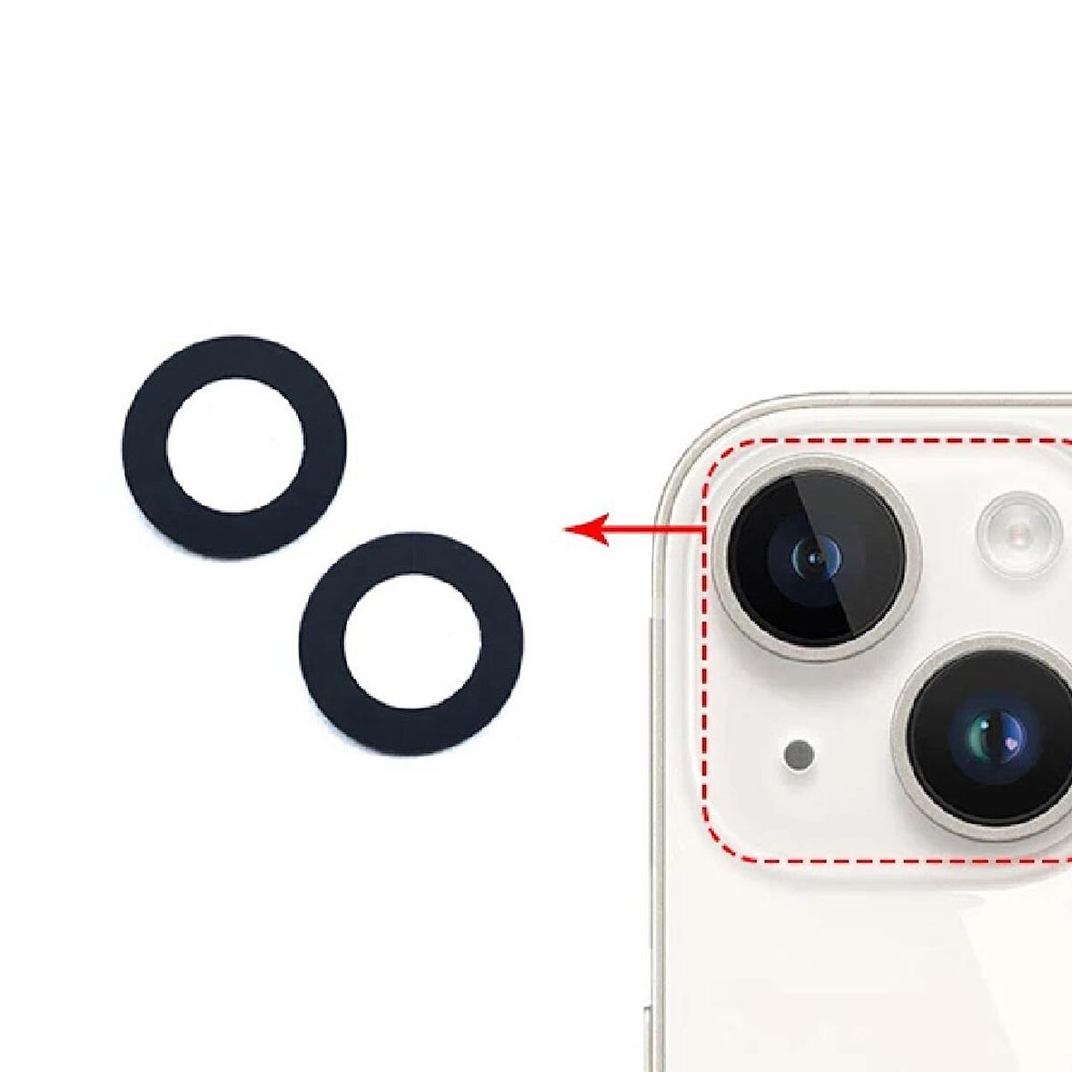 Fixist Apple iPhone 14 Plus ile Uyumlu Kamera Camı
