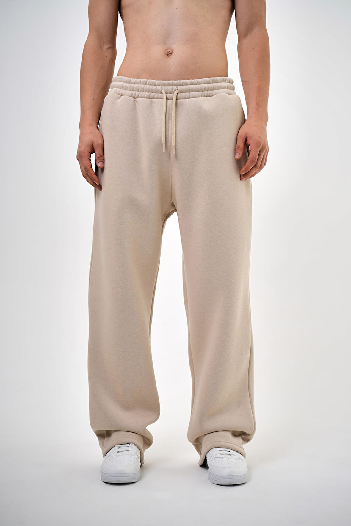Erkek Basic Baggy Eşofman Altı Bej