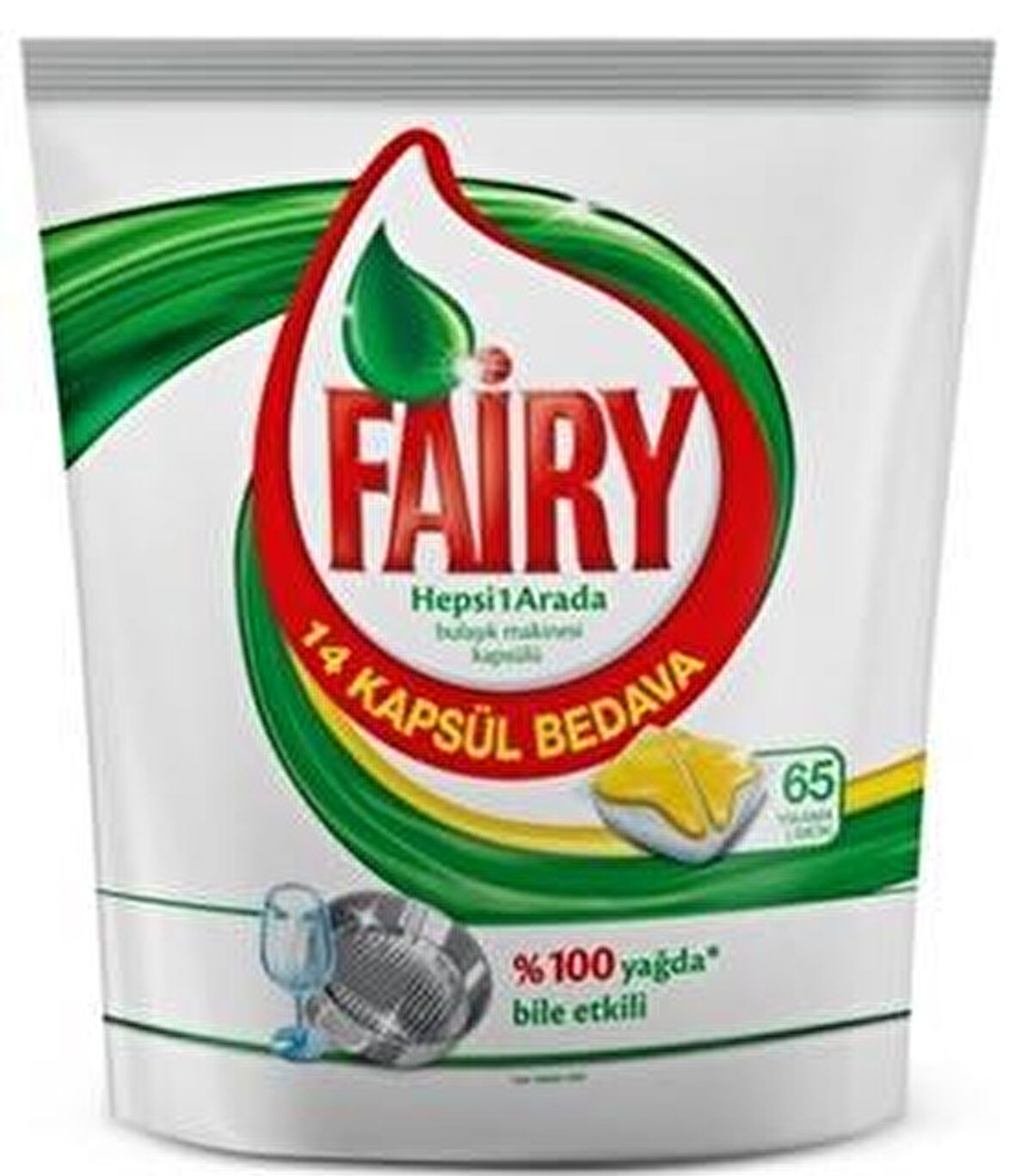 Fairy Hepsi Bir Arada 65 Yıkama Tablet Bulaşık Makinesi Deterjanı 65 Adet 