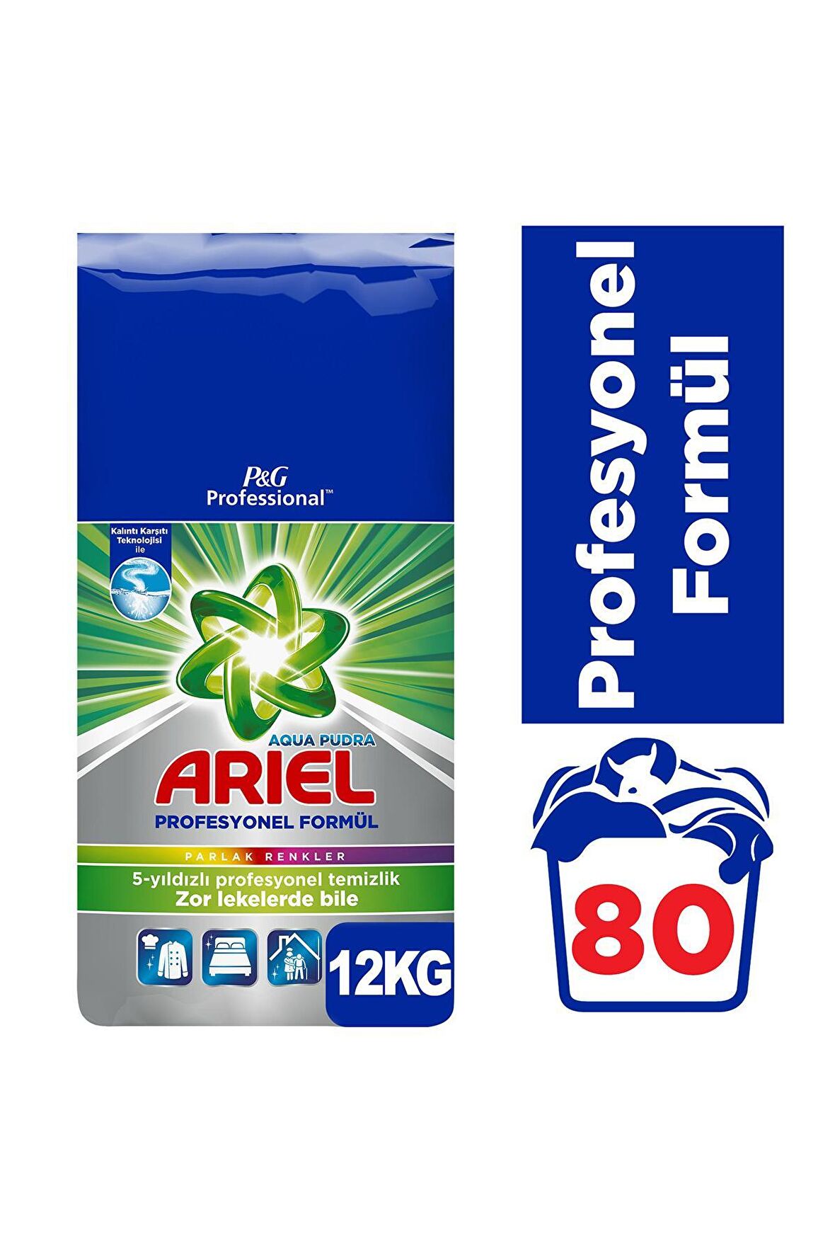 Ariel Aqua Pudra Parfümlü Renkliler İçin Toz Çamaşır Deterjanı 12 kg 80 Yıkama