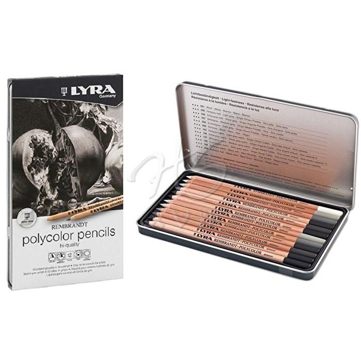 Lyra Rembrandt Polycolor Gri Tonlar Kuru Boya 12 Renk