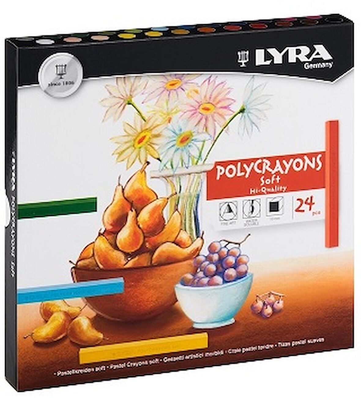 LYRA PASTEL TOZ SOFT POLYCRAYONS 24LÜ 5651240