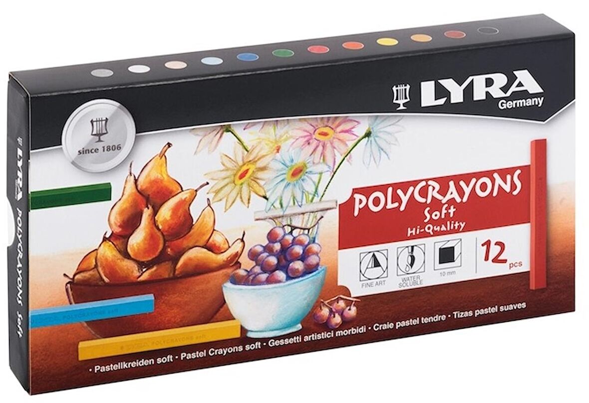 LYRA PASTEL TOZ SOFT POLYCRAYONS 12Lİ 5651120