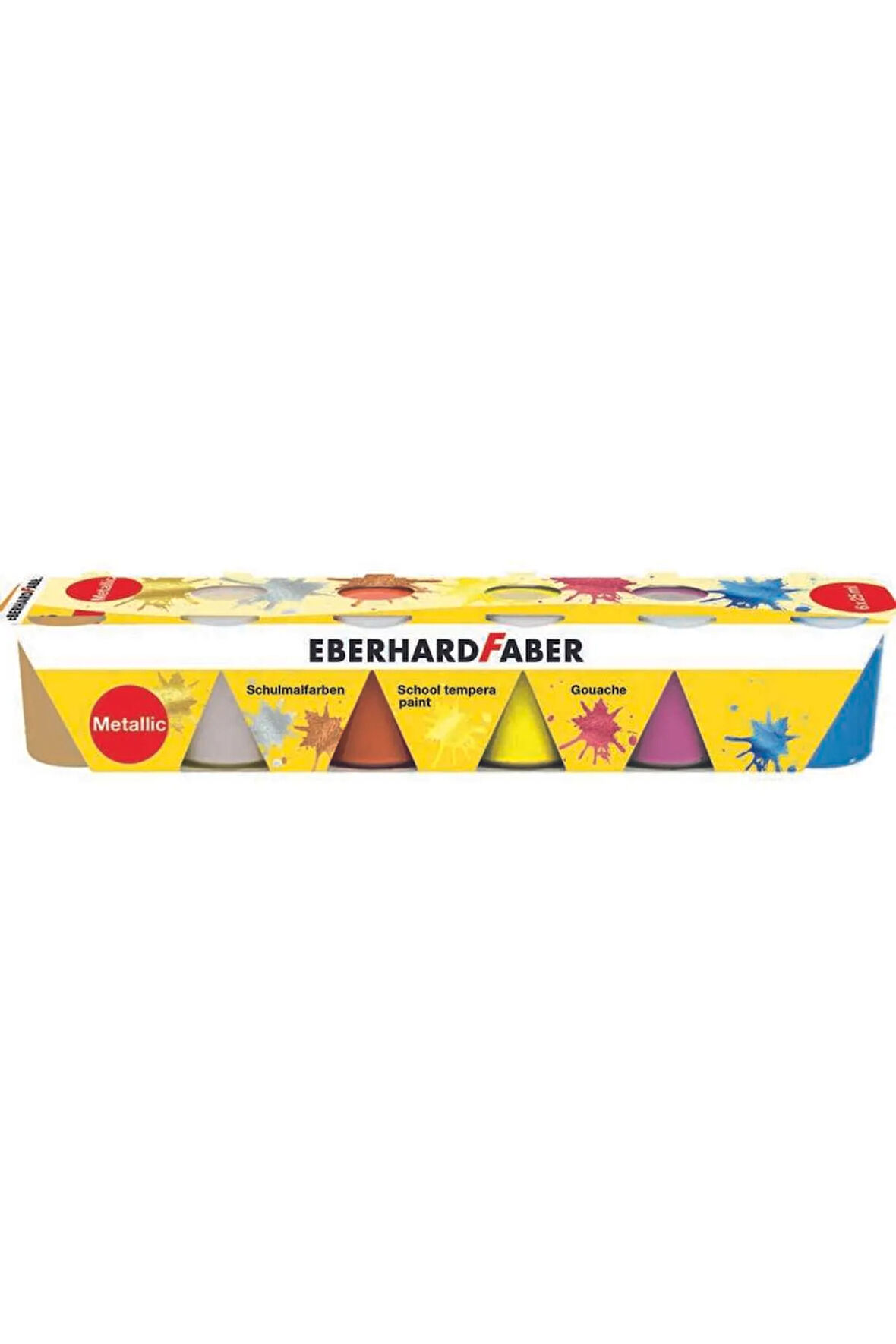 School Tempera Guaj Boya 6x25ml Set Metalik