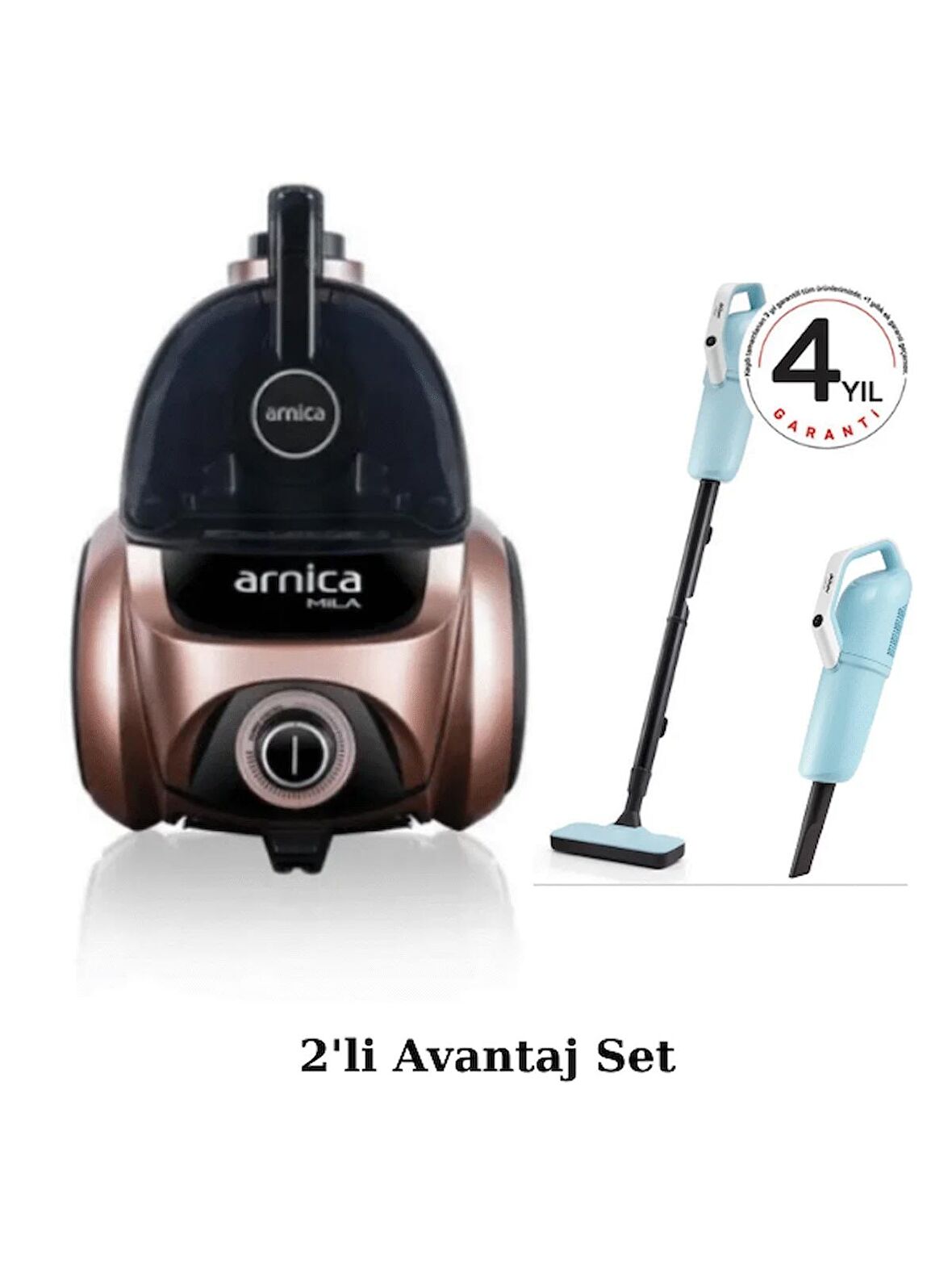 Arnica Mila ET14441 750 W Rose Toz Torbasız Süpürge - Arzum 2in1 Kablolu Dikey Süpürge Avantaj Set