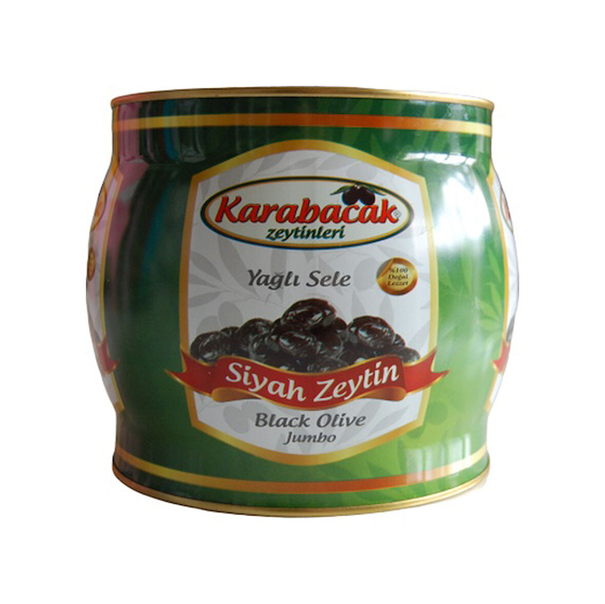 Karabacak Jumbo Yağlı Sele Siyah Zeytin Teneke 2 KG
