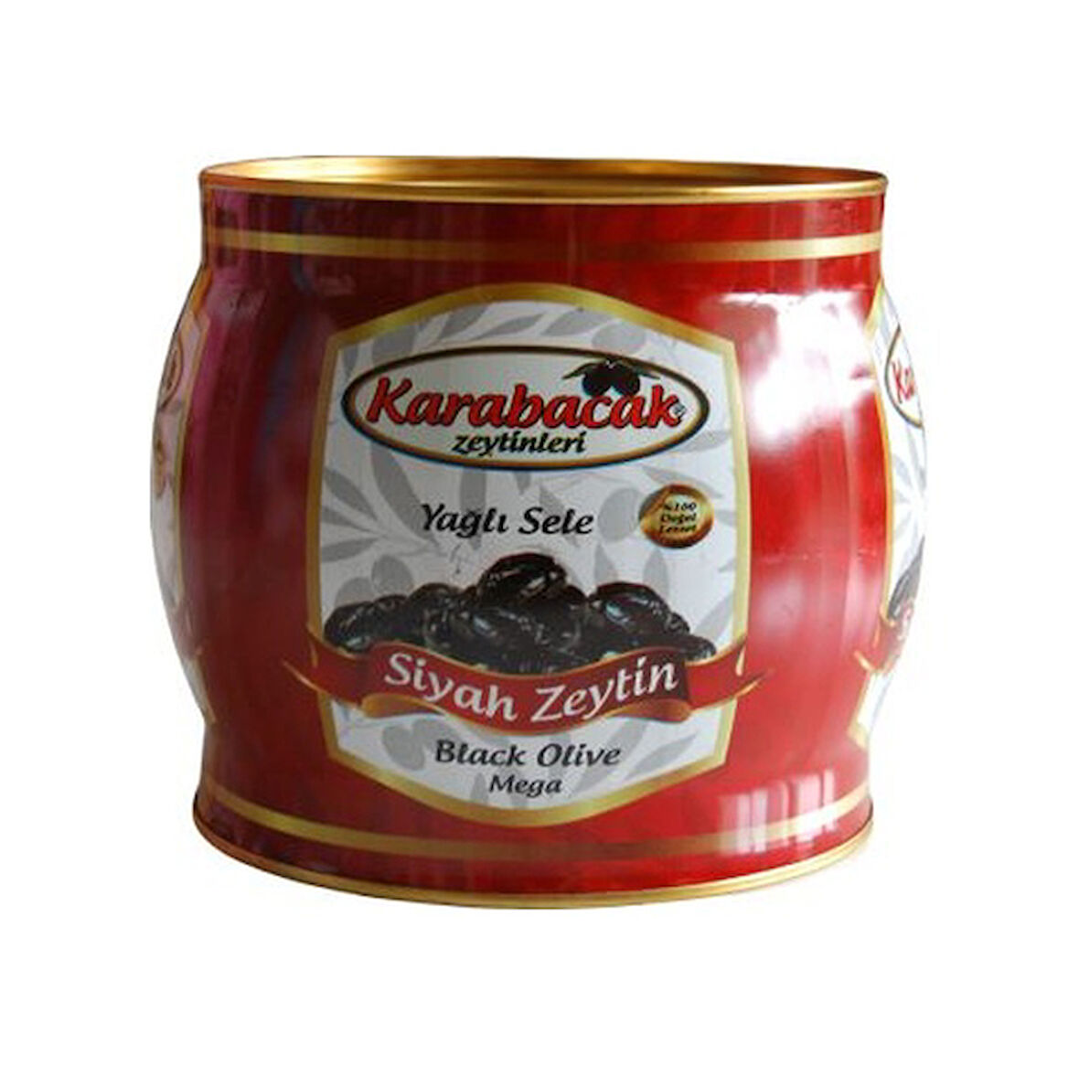 Karabacak Mega Yağlı Sele Siyah Zeytin Teneke 2 KG