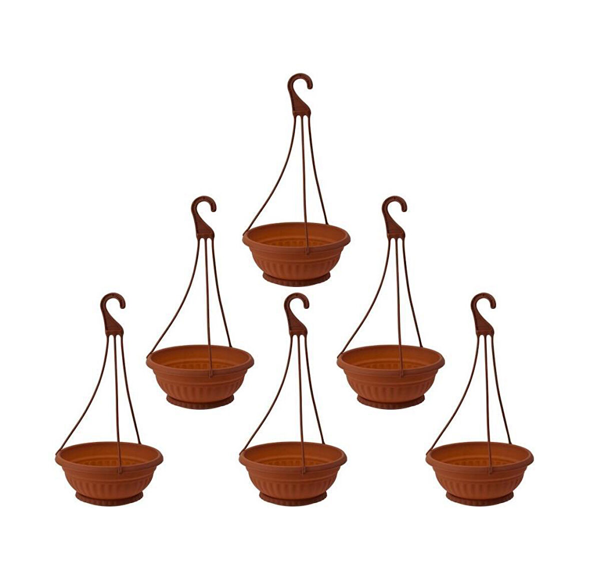 Omnipazar SY-5740 Askılı Aranjman Balkon Saksı No 1 Kahverengi 6 Adet 