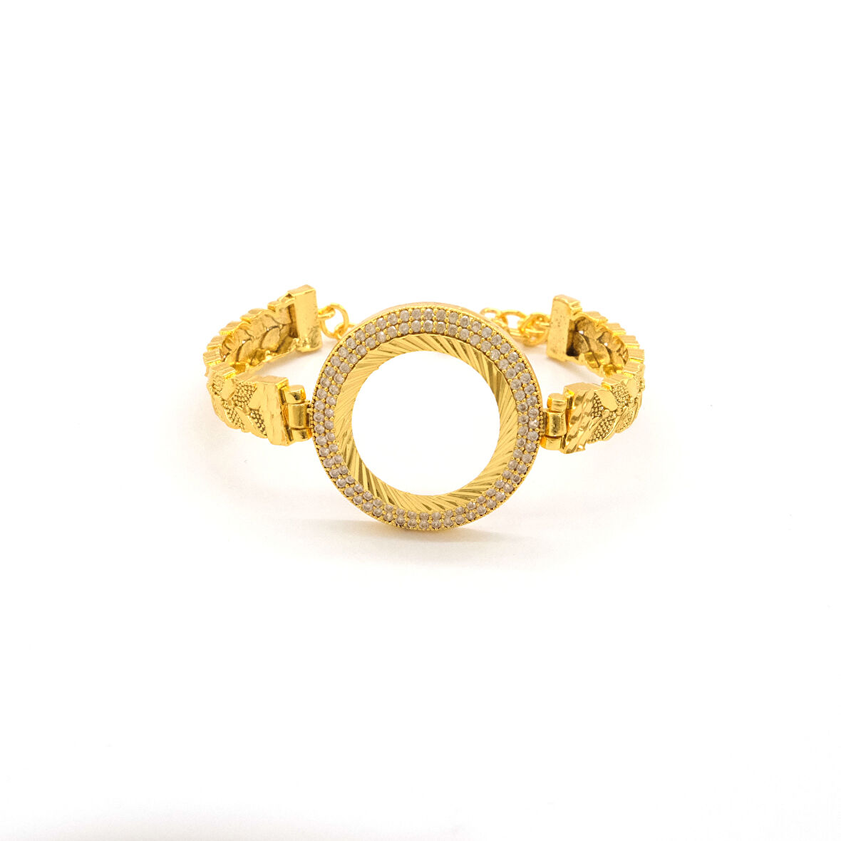 Yarım Altın Çerçeve Bileklik Çelik Altın Kaplama Arpa Model-BLZ-622