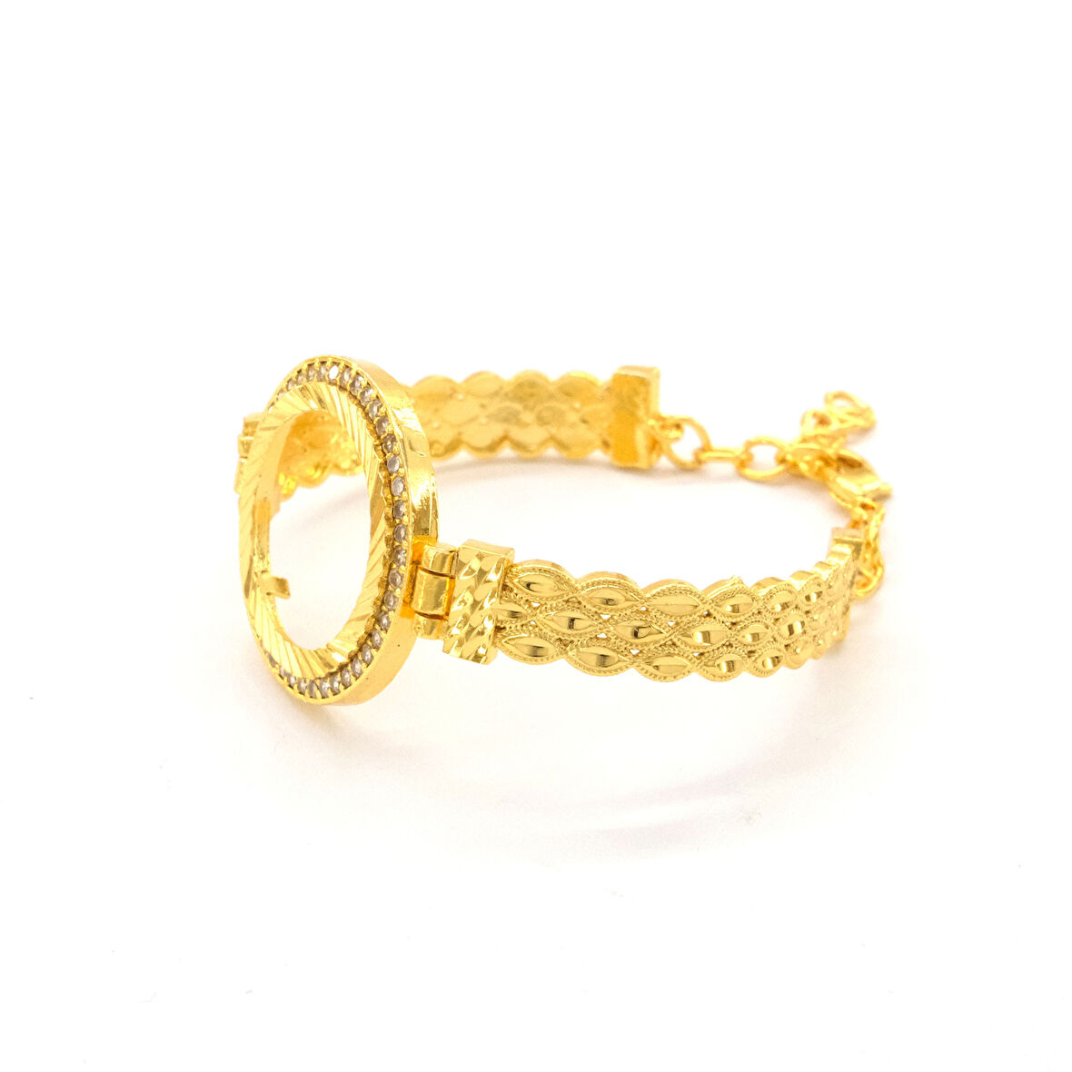 Yarım Altın Çerçeve Bileklik Çelik Altın Kaplama BLZ-620