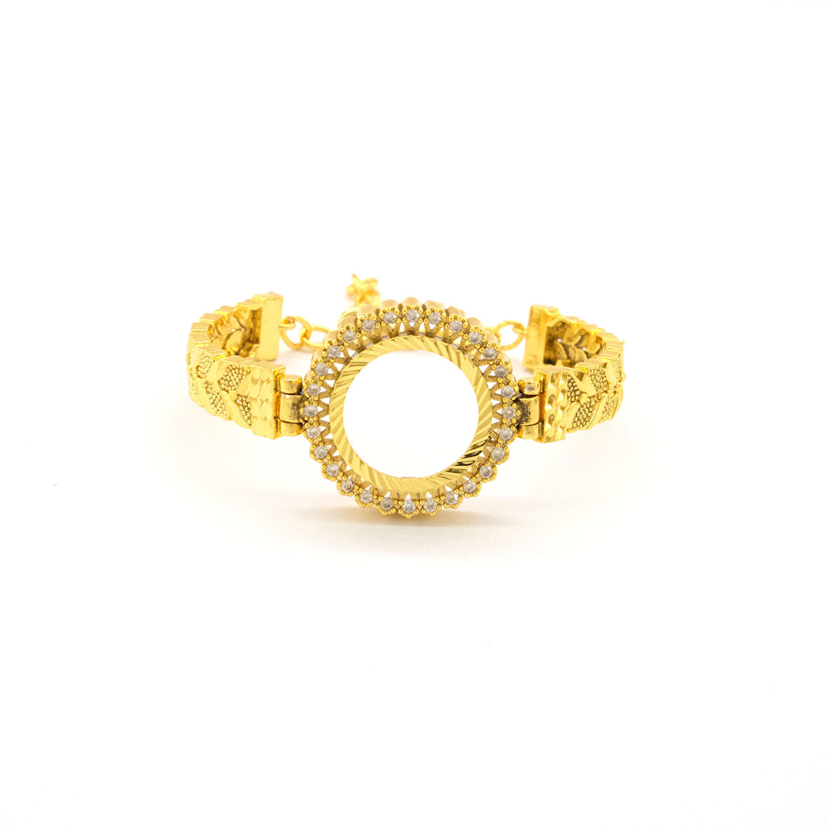 Çeyrek Altın Çerçeve Bileklik Çelik Altın Kaplama BLZ-641