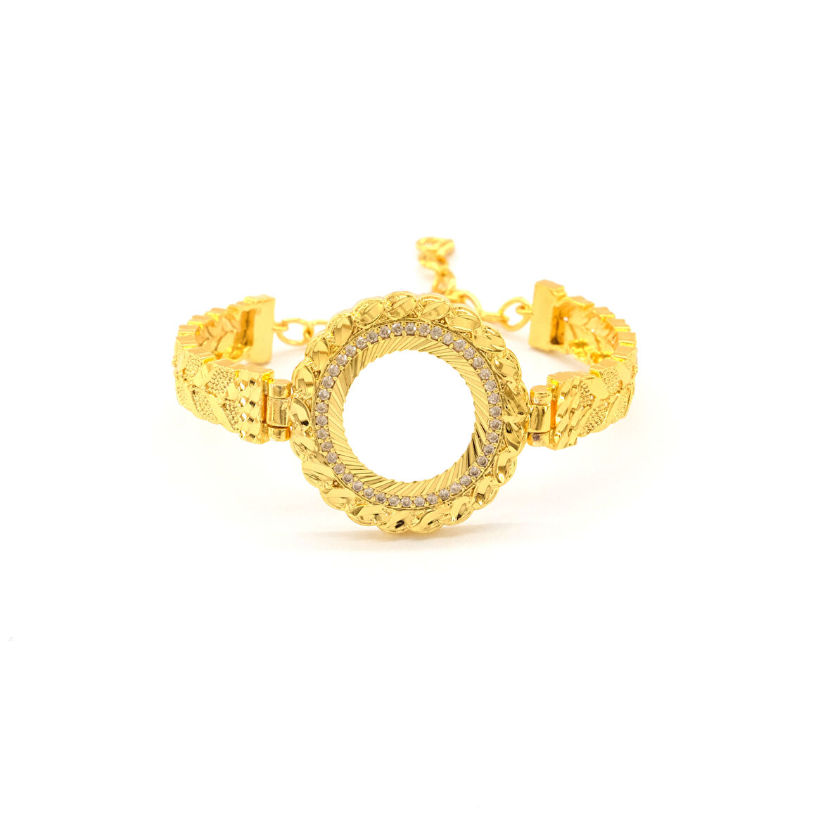 Çeyrek Altın Çerçeve Bileklik Çelik Altın Kaplama BLZ-634