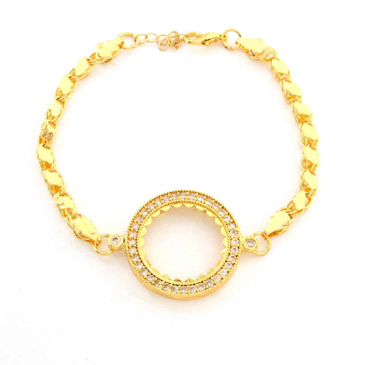 Yarım Altın Çerçeve Bileklik Çelik Altın Kaplama Arpa Model BLK-1104