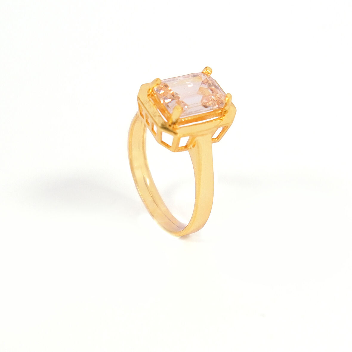 Çelik Baget Yüzük Altın Kaplama Düz Kenarlı YZK-452