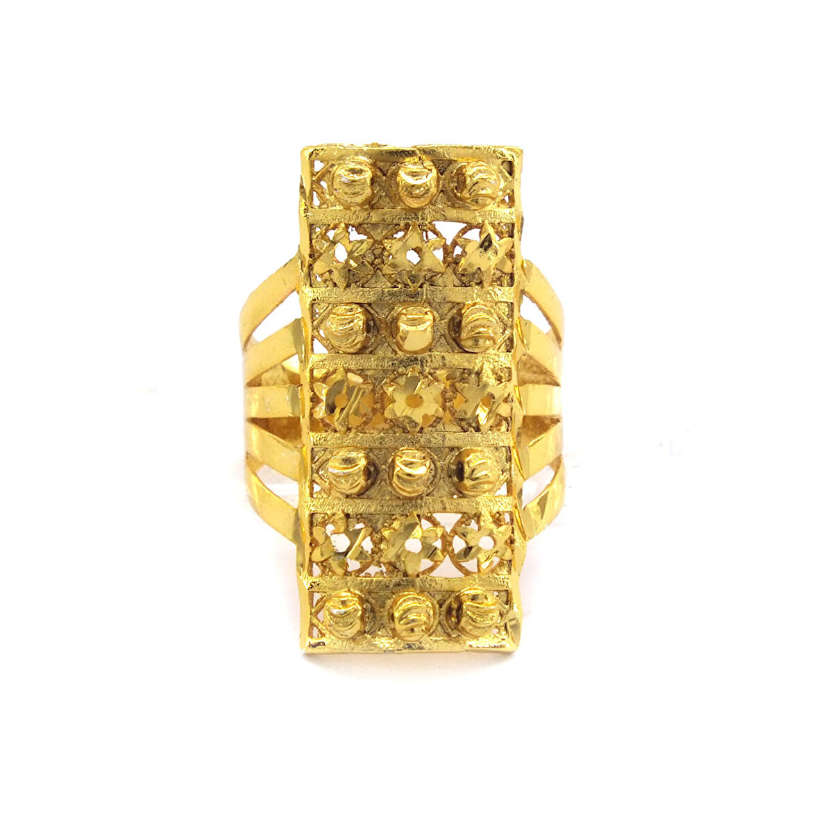 Çelik Yüzük Kadın Altın Kaplama Dorikalı Kaburga ModelYZK-495