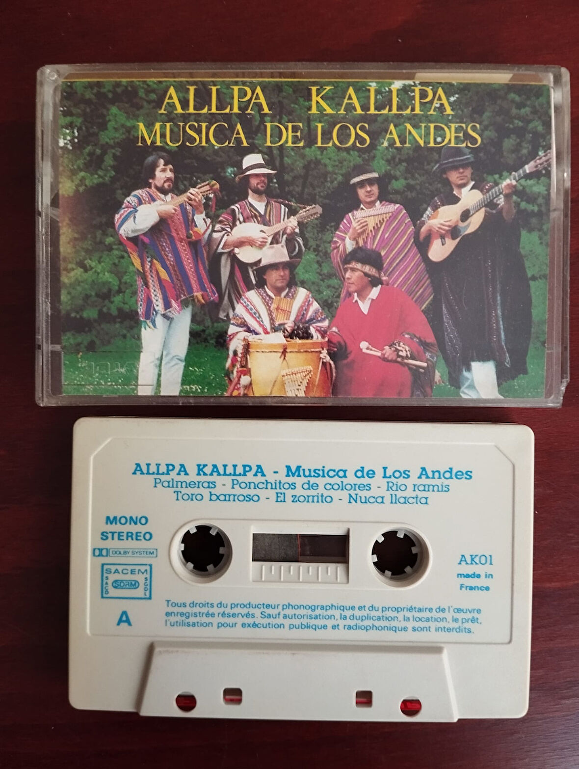 ALLPA KALLPA  ‎– Musica de Los Andes  - Fransa Basım  Kaset Albüm-2.EL