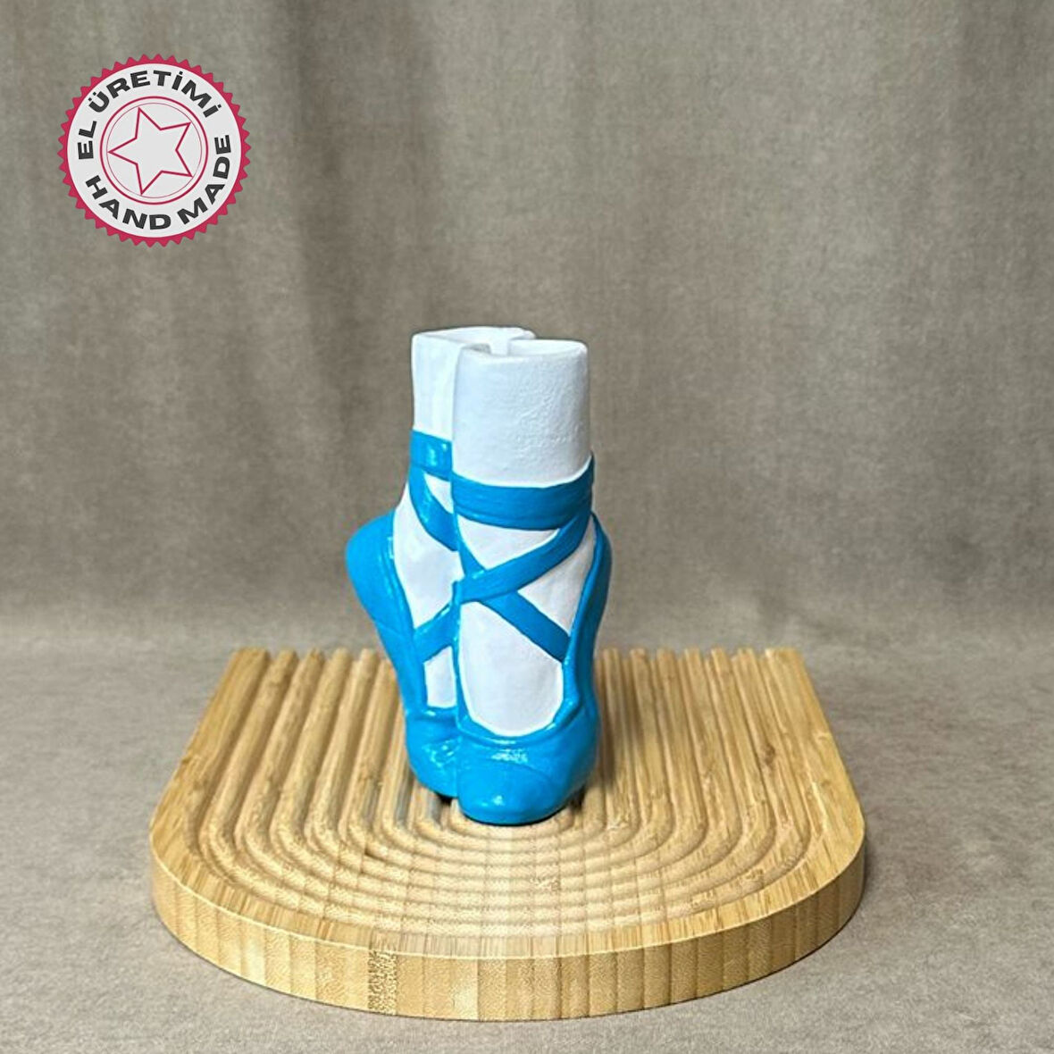 Uretti - Ayşe 7362 El Yapımı Balerin Ayakkabısı Dekoratif Biblo / Vazo - 15 x 9 Cm
