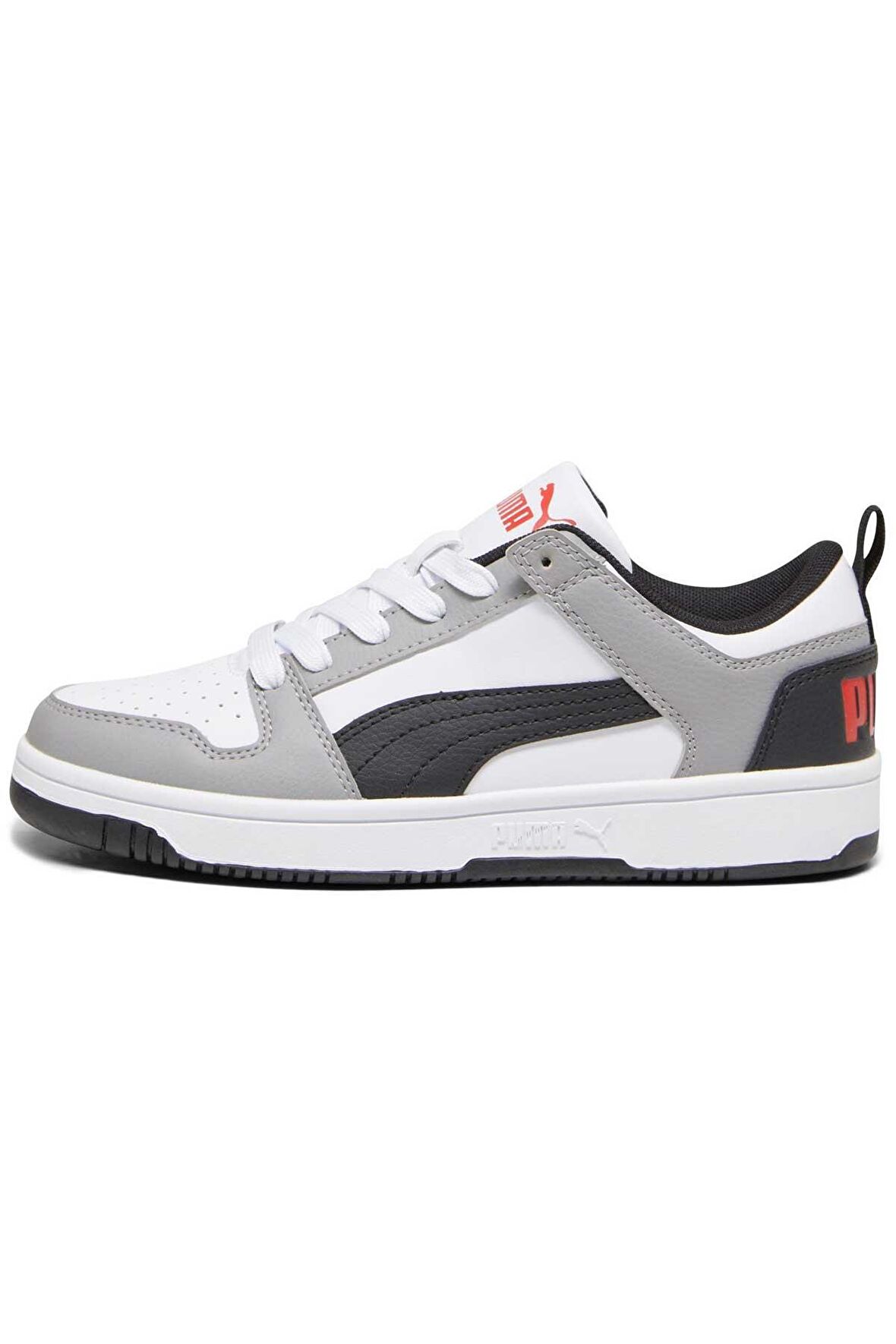 PUMA 37049020  Rebound Layup Lo SL Jr White- Black-Concrete Gray