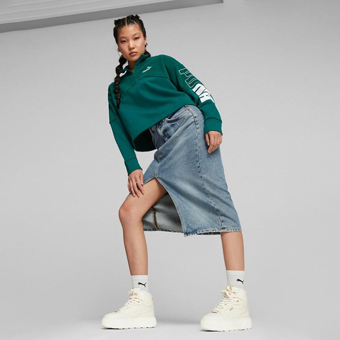 Puma Kadın Sweatshirt Power Colorblock High Neck