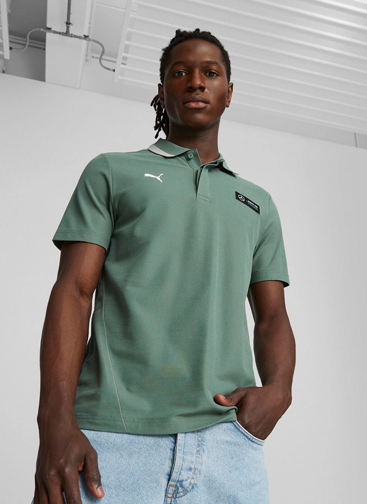 Puma Düz Yeşil Erkek Polo T-Shirt 62115307 MAPF1 Pique Polo