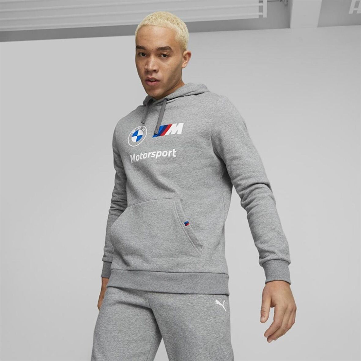Puma BMW MMS ESS Hoodie Fleece Erkek Günlük Sweatshirts 62130103 Gri