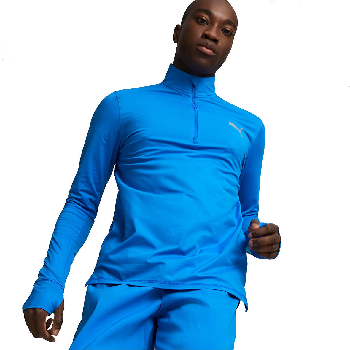 Run Favorite 1/4 Zip M Erkek Mavi Günlük Stil T-Shirt 52315346