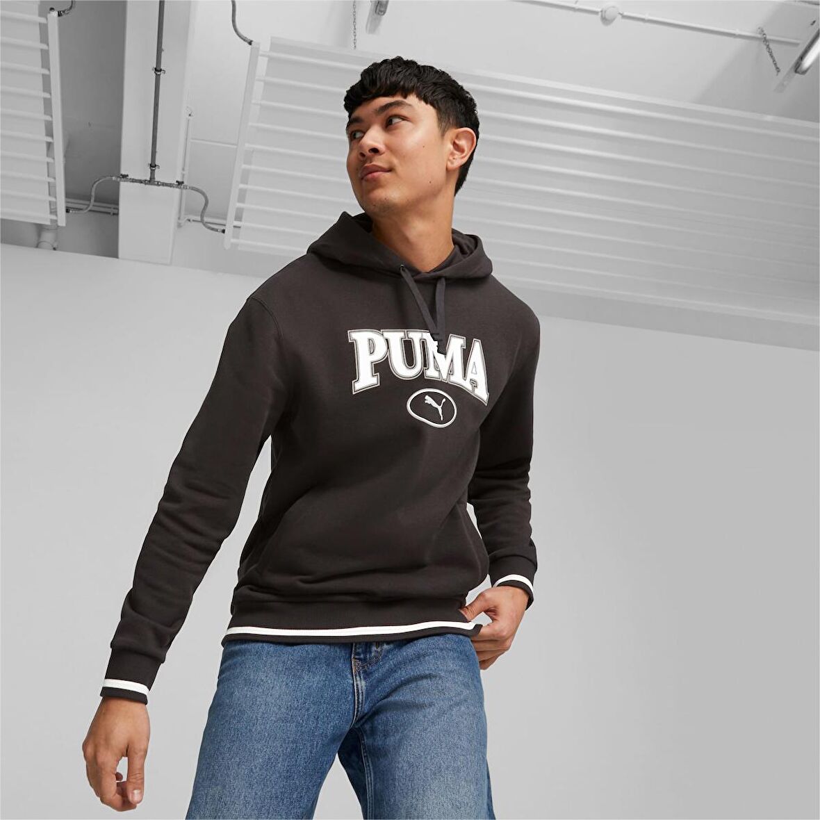 Puma Squad Erkek Siyah Sweatshirt (677874-01)