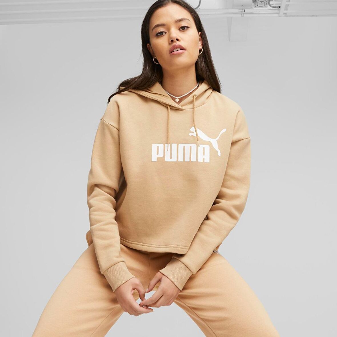 Puma Kadın Hoodie Essentials Cropped Logo FL
