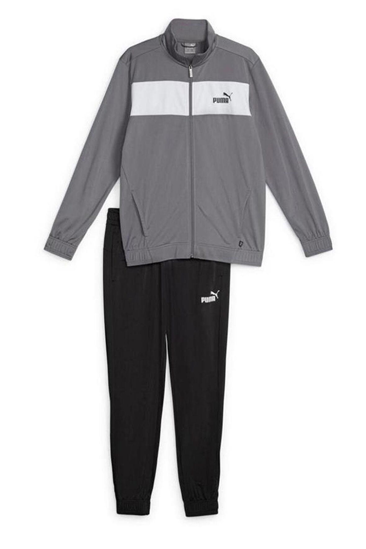 Puma Poly Suit Erkek Eşofman Takımı Gri Siyah S-XXL