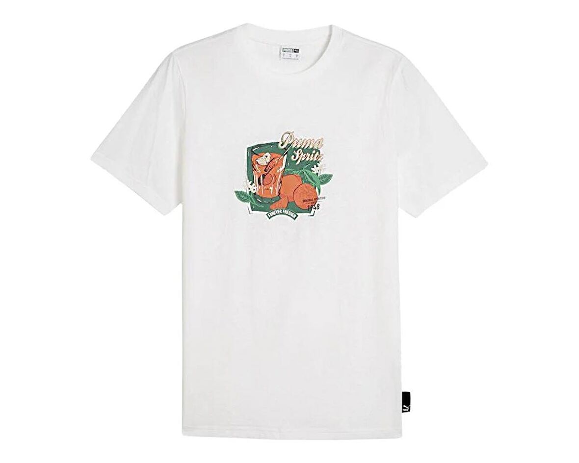 Puma Graphics Puma Spritz Tee Erkek Günlük Tişört 62541402 Beyaz