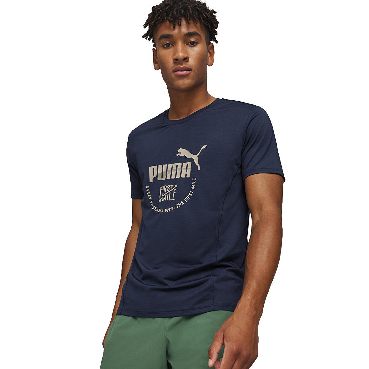 First Mile Erkek Mavi Koşu T-Shirt 52500614