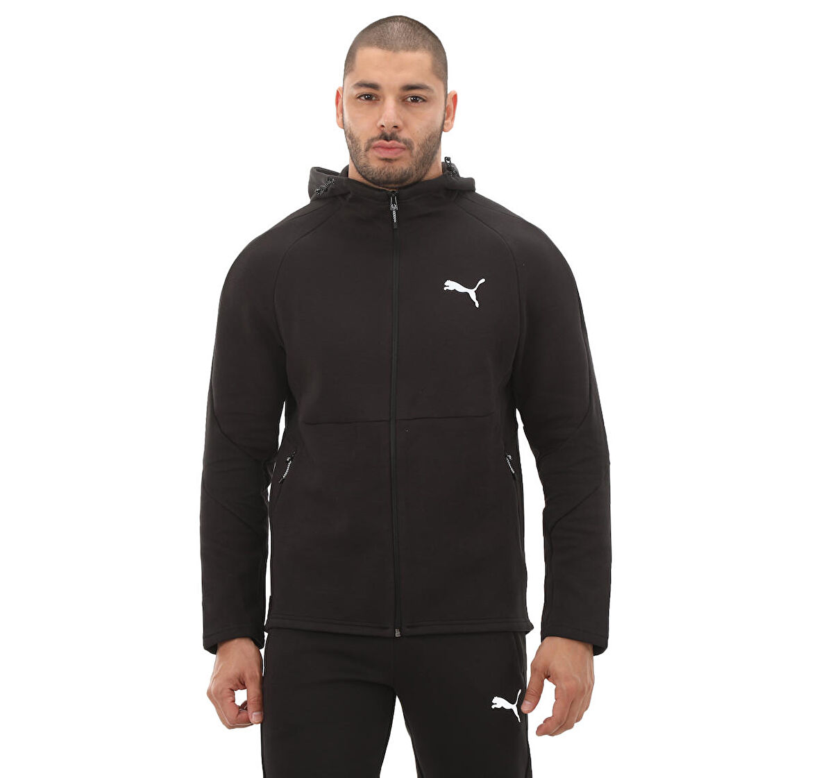 678995-01 Puma Evostrıpe Full-Zip Hoodie Erkek Ceket Siyah