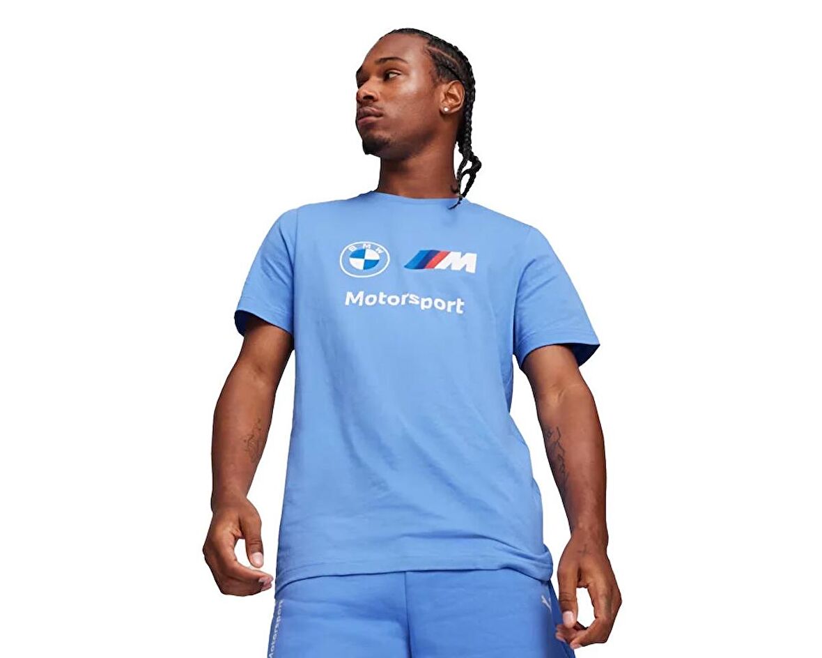 Puma Bmw Mms Ess Logo Tee Erkek Günlük Tişört 62131405 Mavi