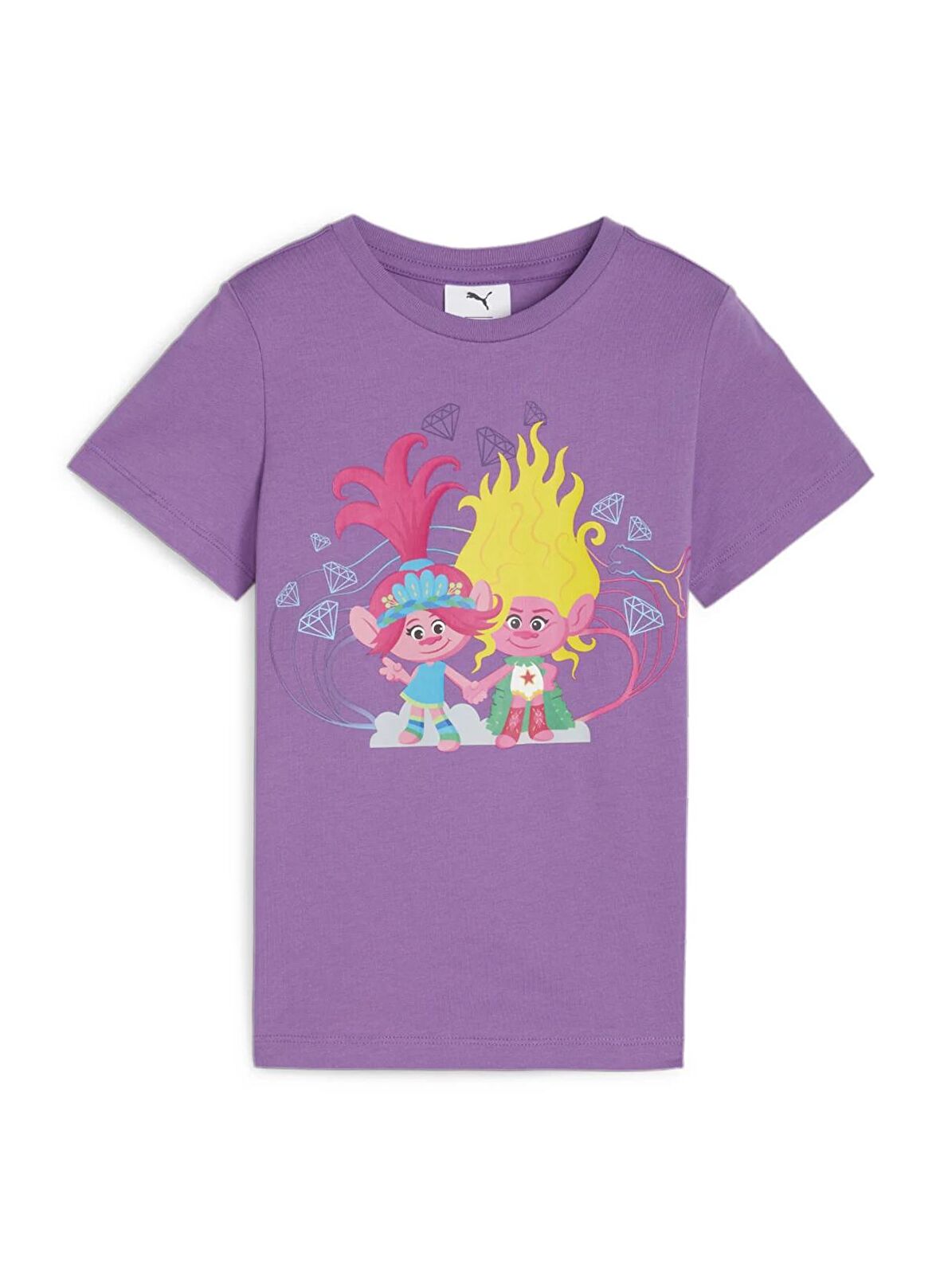 Puma Baskılı Mor Kız Çocuk T-Shirt 62481650-PUMA X TROLLS Tee