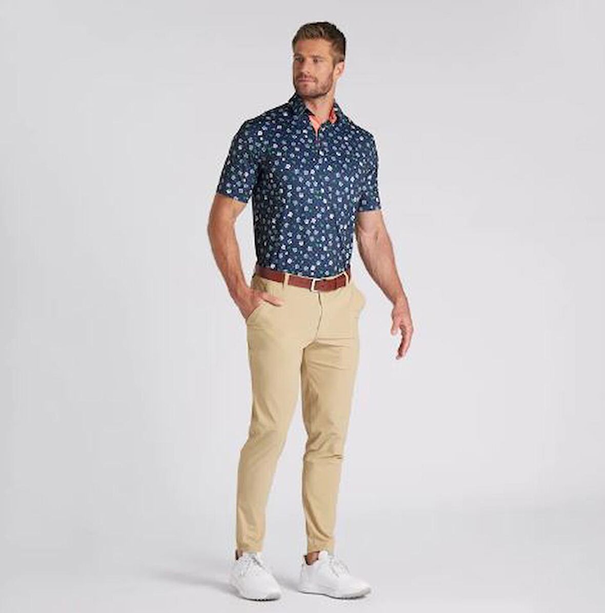 Puma CLOUDSPUN Floral Polo Tshirt / Erkek Çiçek Baskılı Golf Tshirt