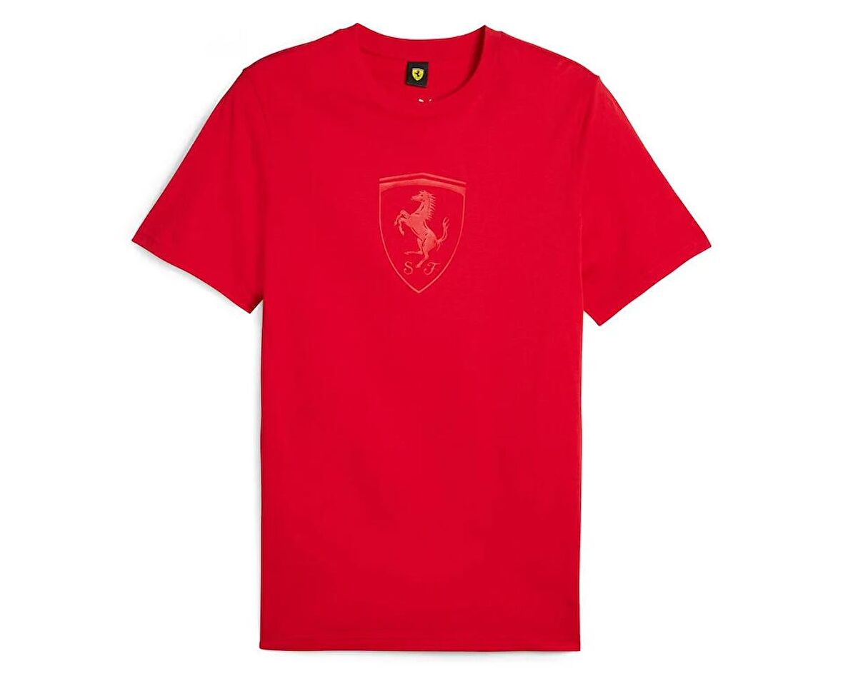 Puma Ferrari Race Big Shld Tonal Erkek Günlük Tişört 62380602 Kırmızı