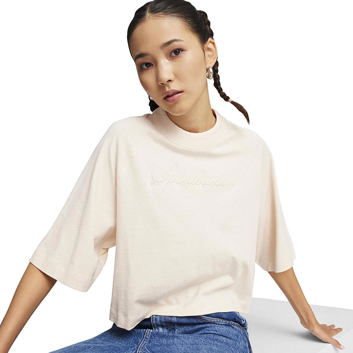 Classics+ Kadın Pembe Günlük Stil T-Shirt 62427164