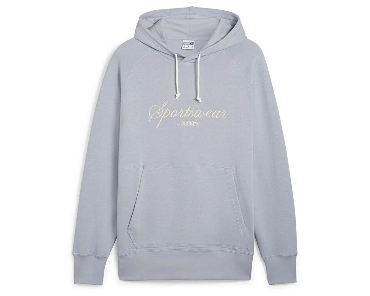 Puma Classics+ Hoodie Erkek Günlük Sweatshirts 62427563 Gri