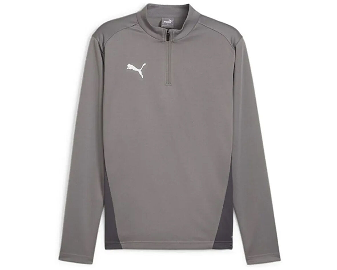 Puma Teamgoal Training 1/4 Zip To Erkek Futbol Uzun Kollu Antrenman Tişörtü 65862913 Gri