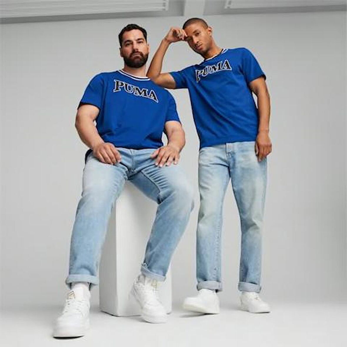 Puma PUMA SQUAD Graphic Tee Mavi Erkek Tshirt