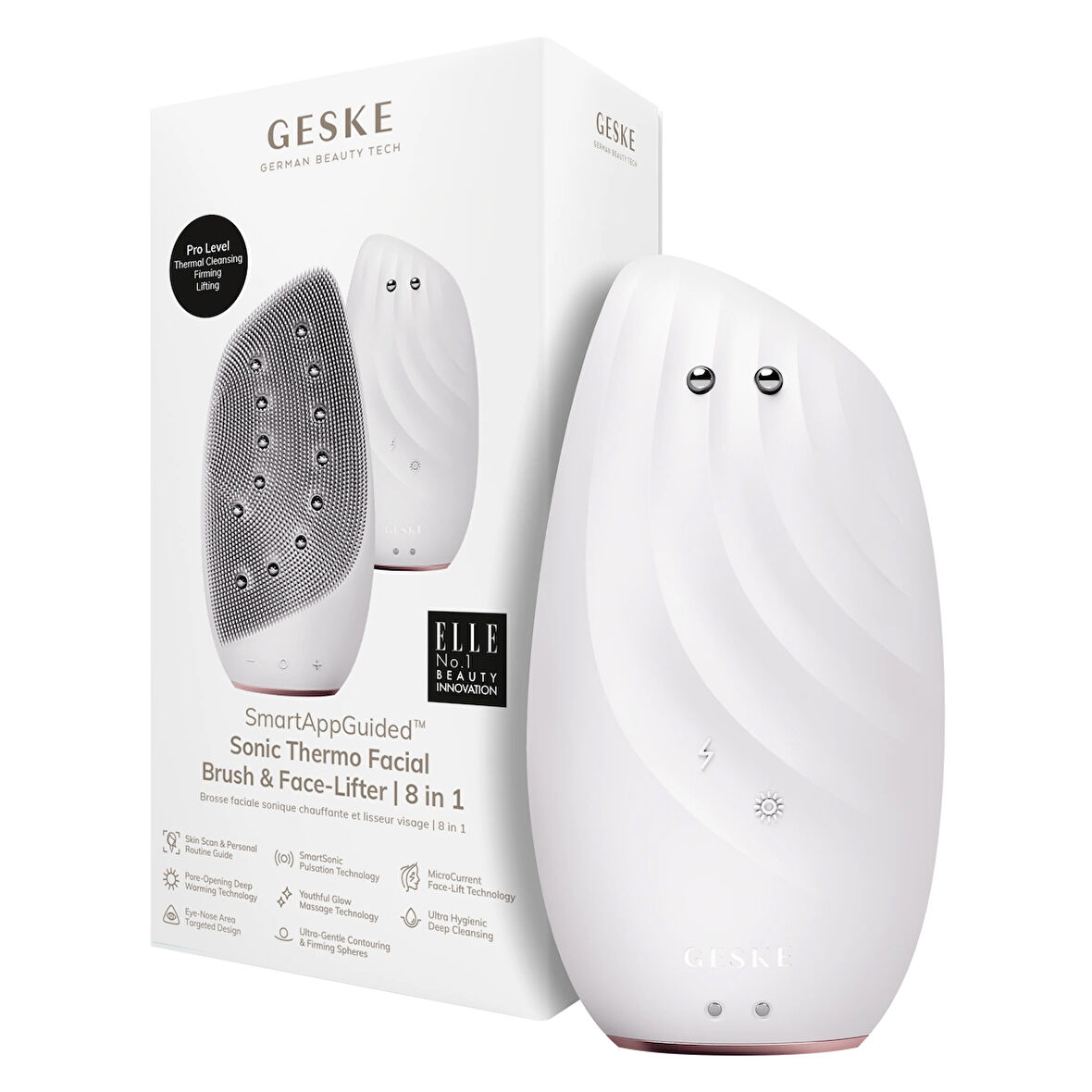 Titreşimli Mikro Akım Termal Yüz Temizleme ve Cilt Sıkılaştırıcı Cihaz  | Sonic Thermo Facial Brush Face-Lifter 