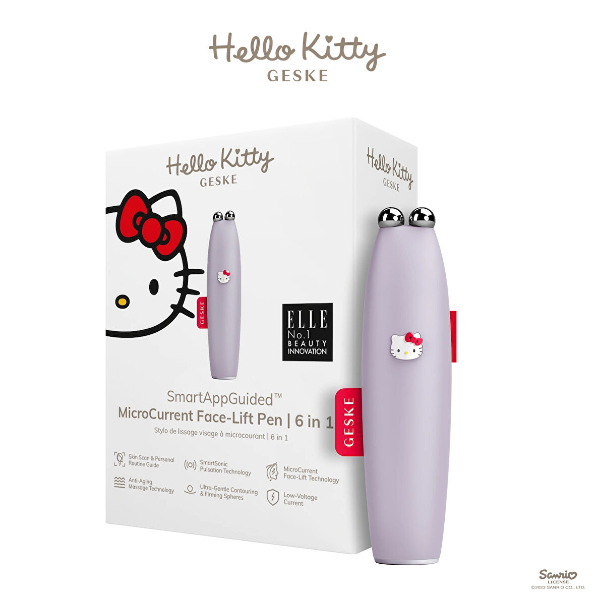 Hello Kitty Titreşimli Mikro Akım Yüz Sıkılaştırıcı Akıllı Kalem | Microcurrent Face-lift Pen