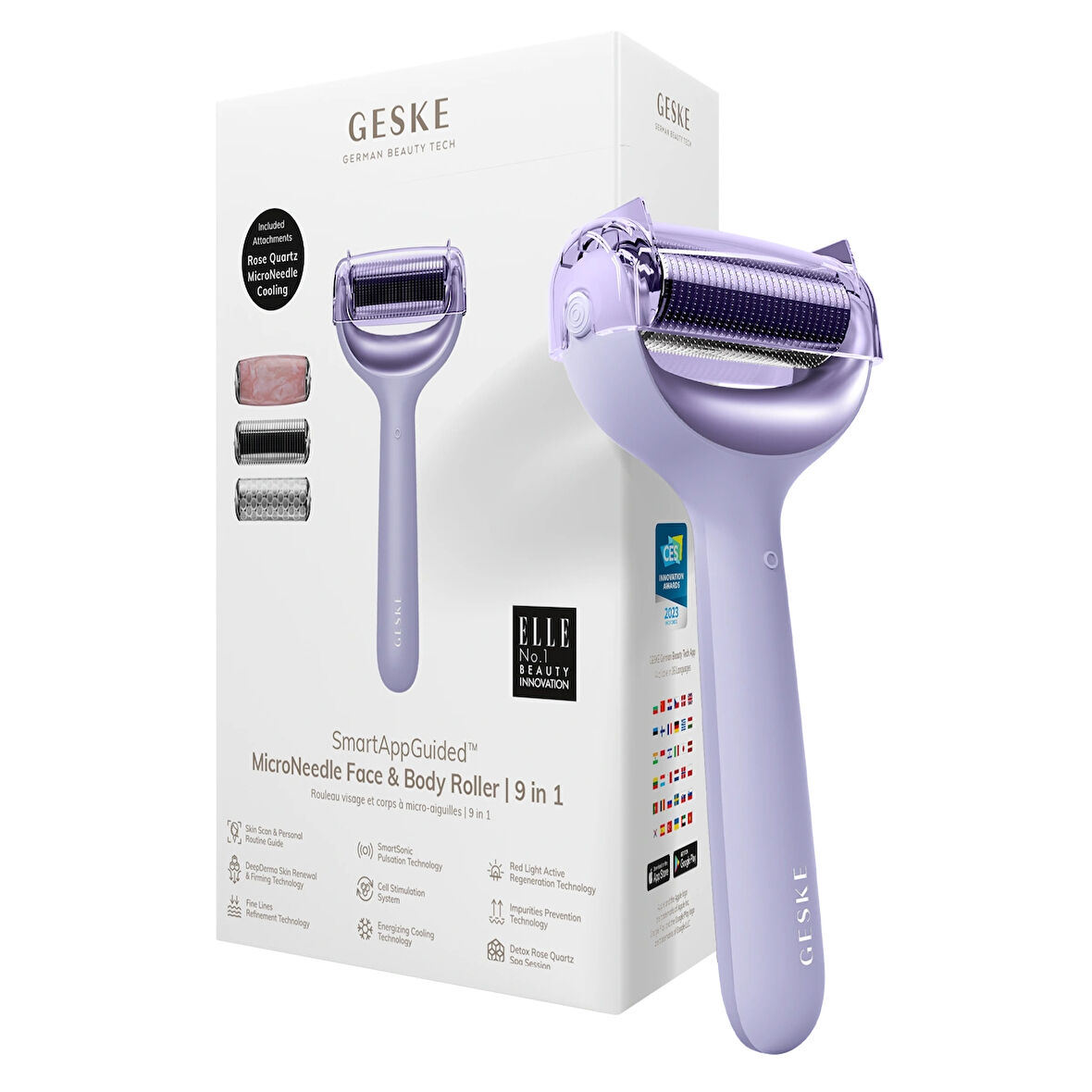  Mikro İğneli, Buz Başlığı, Pembe Kuvars Başlıklı Dermaroller | MicroNeedle Face & Body Roller