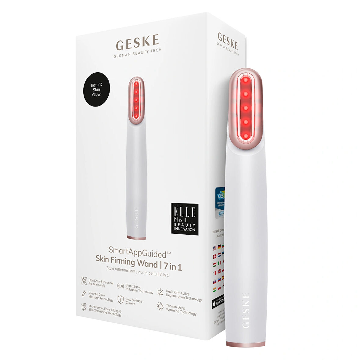Titreşimli Döner Başlıklı Led Terapili Cilt Sıkılaştırıcı Yüz Bakım Cihazı | Rotatable Head Skin Firming Wand
