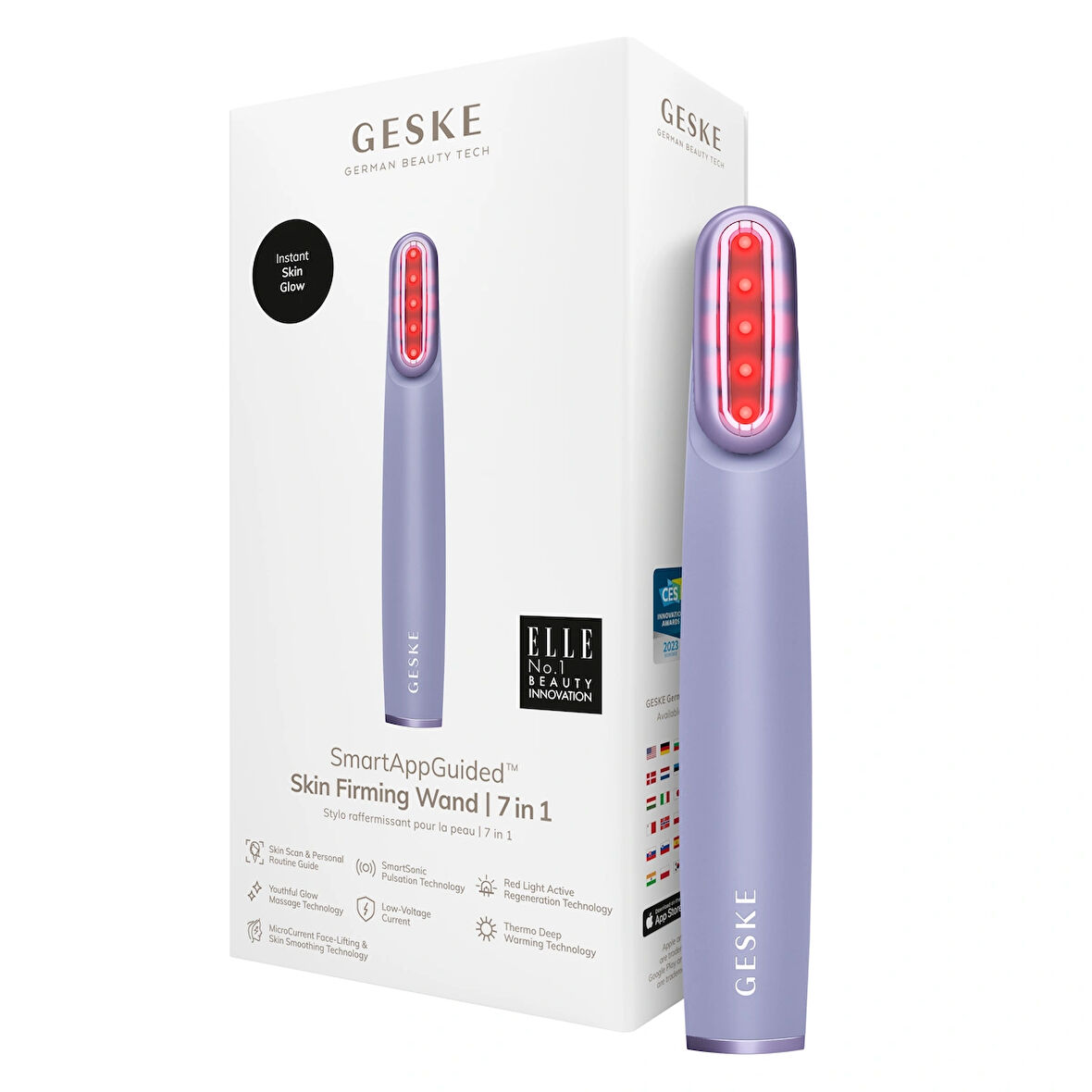 Titreşimli Döner Başlıklı Led Terapili Cilt Sıkılaştırıcı Yüz Bakım Cihazı | Rotatable Head Skin Firming Wand