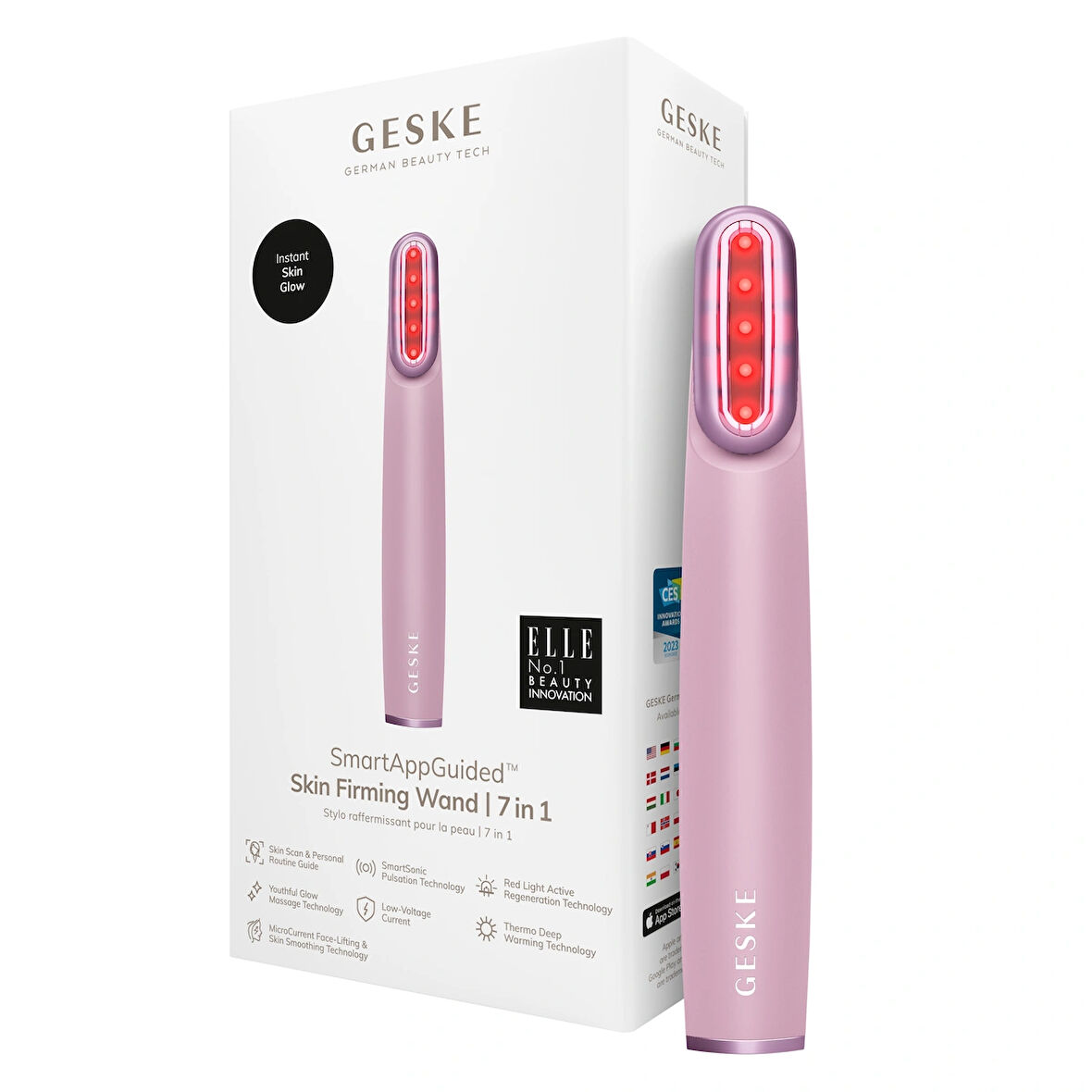 Titreşimli Döner Başlıklı Led Terapili Cilt Sıkılaştırıcı Yüz Bakım Cihazı | Rotatable Head Skin Firming Wand