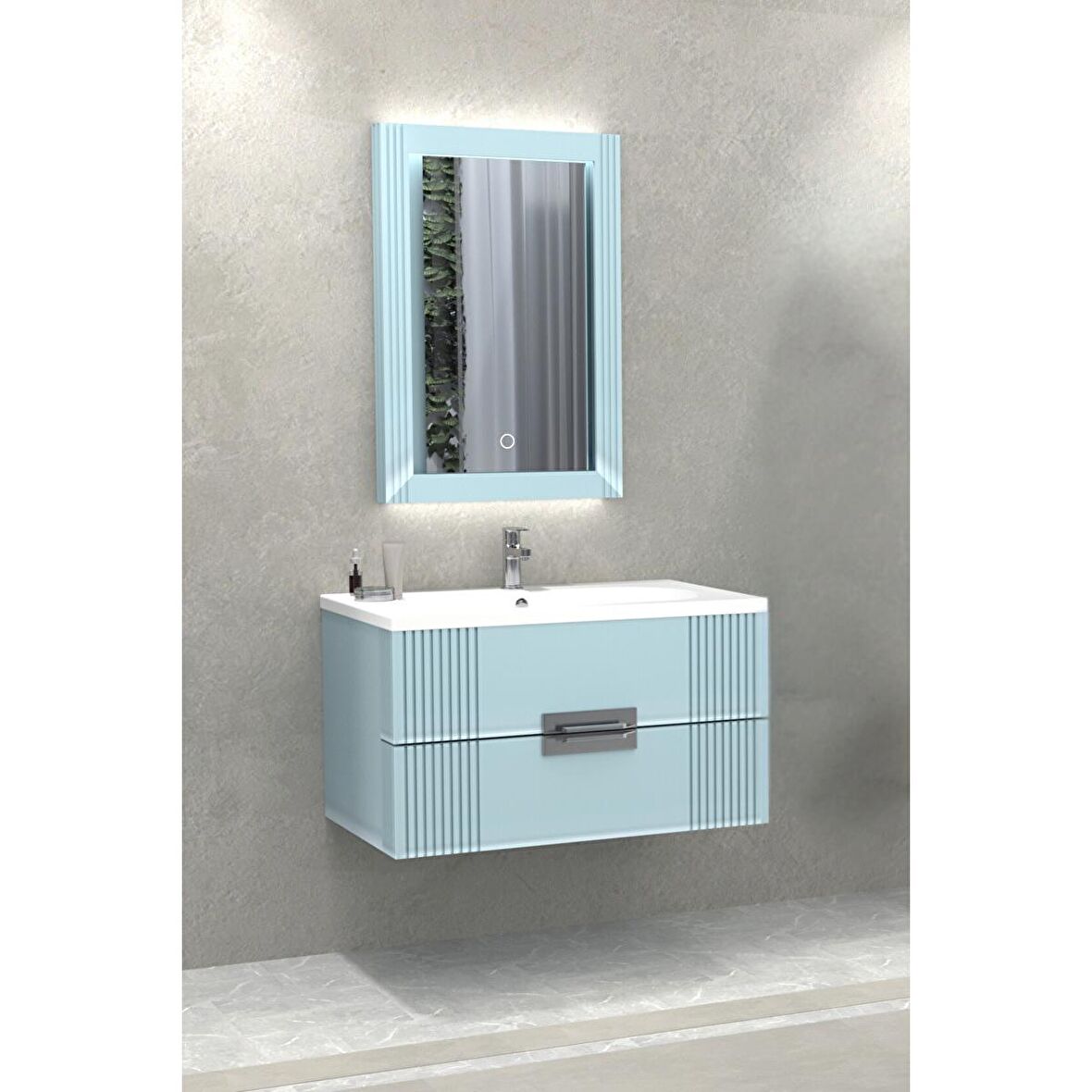 NUEVA 80 CM TURKUAZ BANYO DOLABI - BOY DOLAP HARİÇ