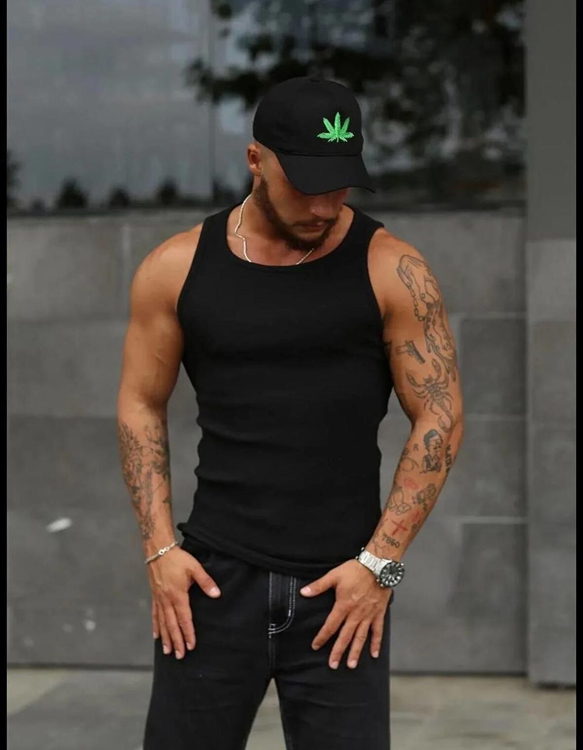 Unisex Likralı Fitilli Slim Fit Atlet