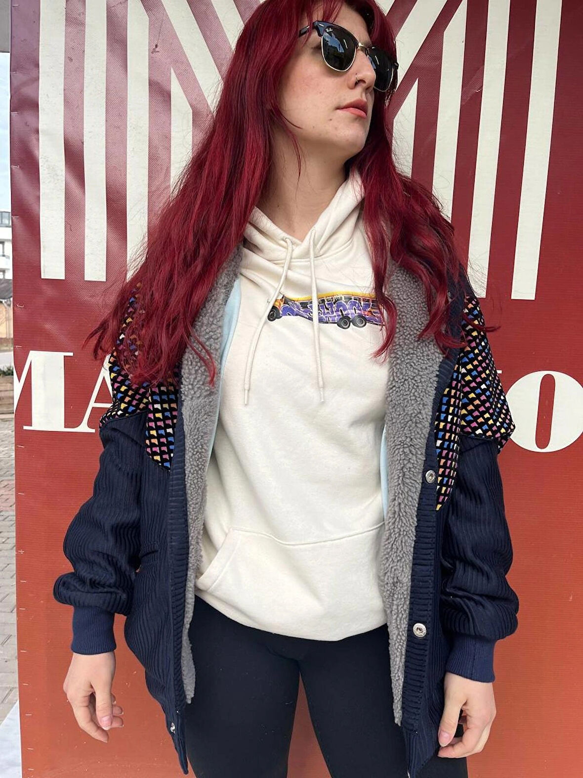 Vintage Oversize Retro Etnik Desenli Kürklü Ceket Blüd4